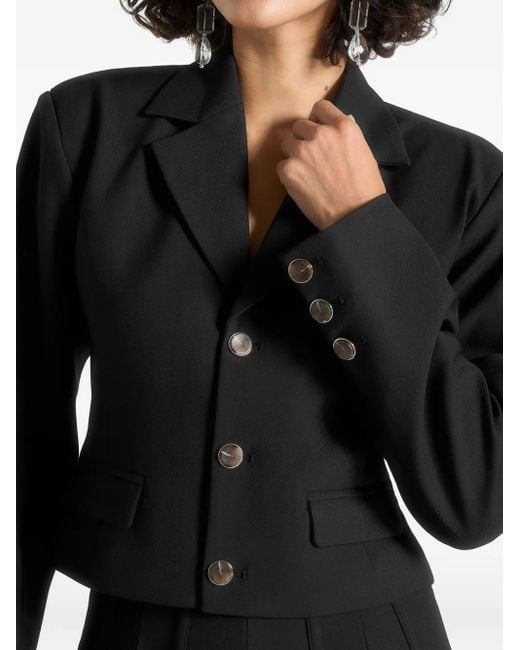 Manière De Voir Black Prisca Cropped Blazer