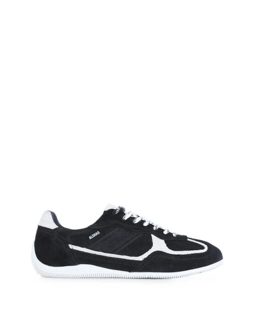 Alohas Black Suede Panelled Sneakers