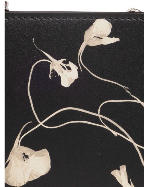 Portafoglio a fiori di Alexander McQueen in Black da Uomo