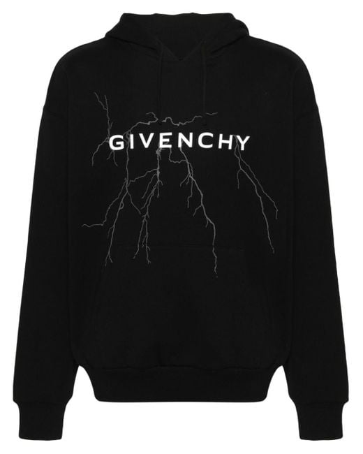 Felpa con stampa fulmini di Givenchy in Black da Uomo