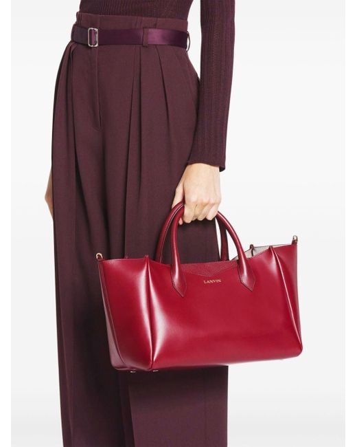 Lanvin Logo Stamp Tote Bag in Red Lyst