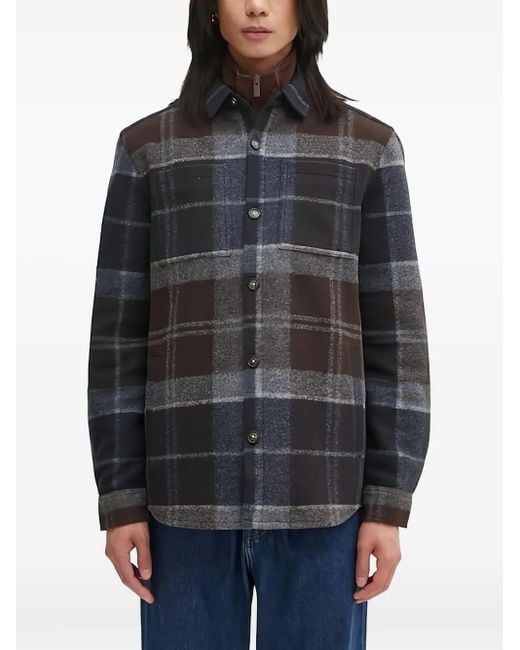 Barbour Gray Checked Button-Fastening Shirt for men