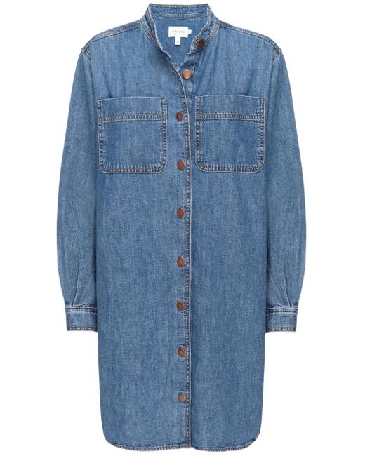 FRAME Blue Cotton Shirt Dress