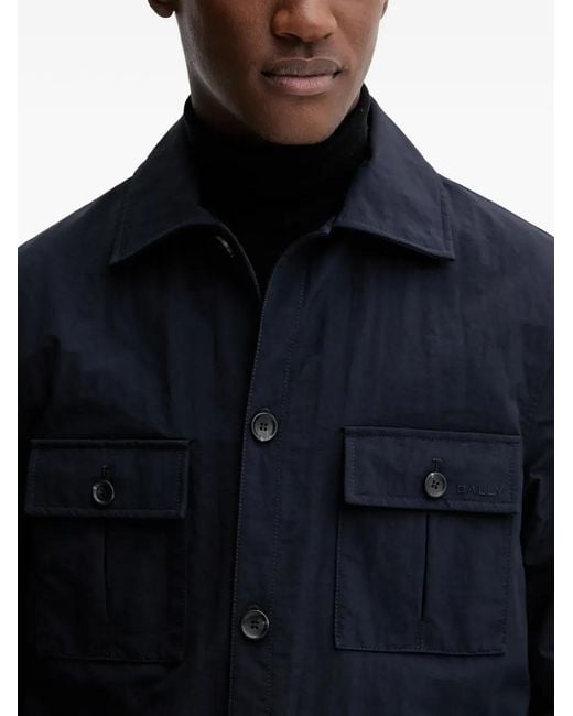 Bally Blue Buttoned Front-Pockets Jacket for men