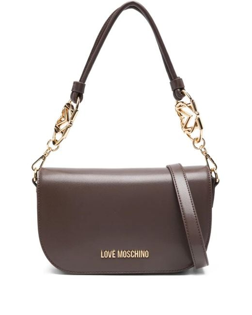 Love Moschino チェーントリム ショルダーバッグ Brown