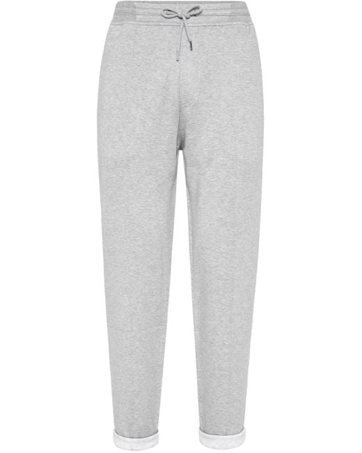 メンズ Brunello Cucinelli リブ トラックパンツ Gray