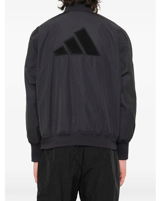 Daniel Patrick Blue X Adidas Logo-Patch Zip-Up Jacket for men