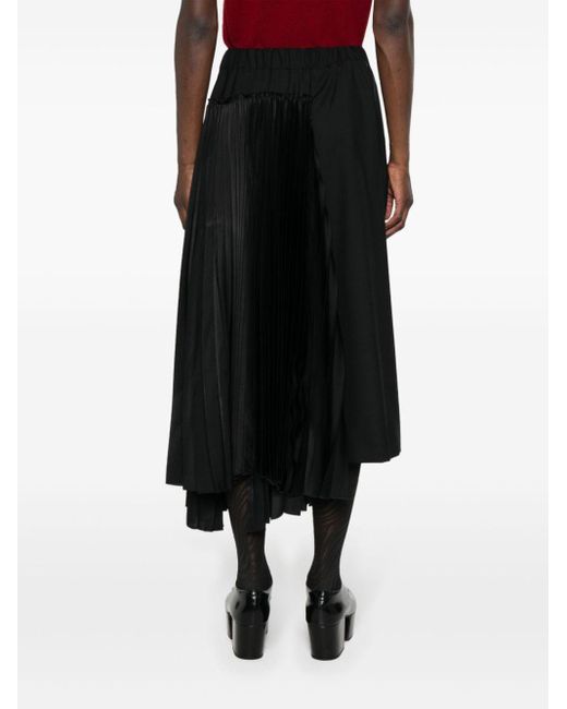 Noir Kei Ninomiya Asymmetric Midi Skirt Black