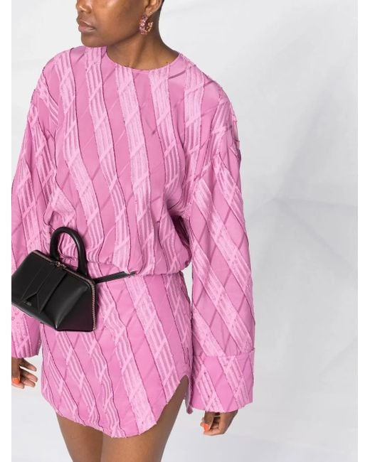 Robe En Jacquard À Manches Longues The Attico en coloris Pink