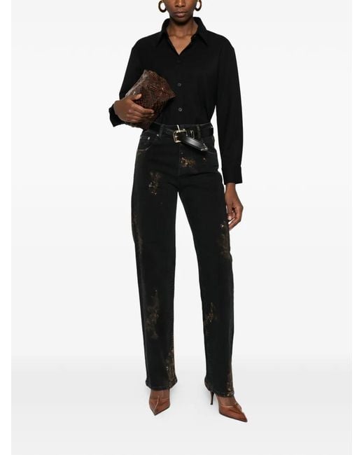 MEDEA Black Button Bodysuit