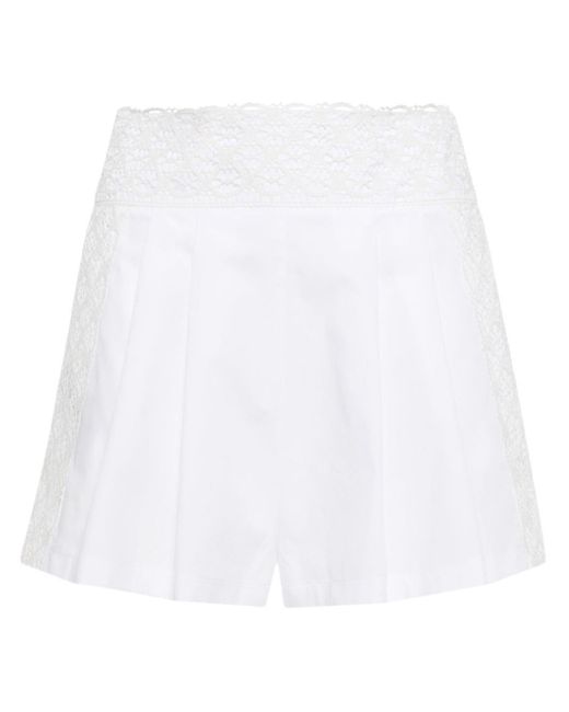 Pantalones cortos con aplique de encaje Ermanno Scervino de color White