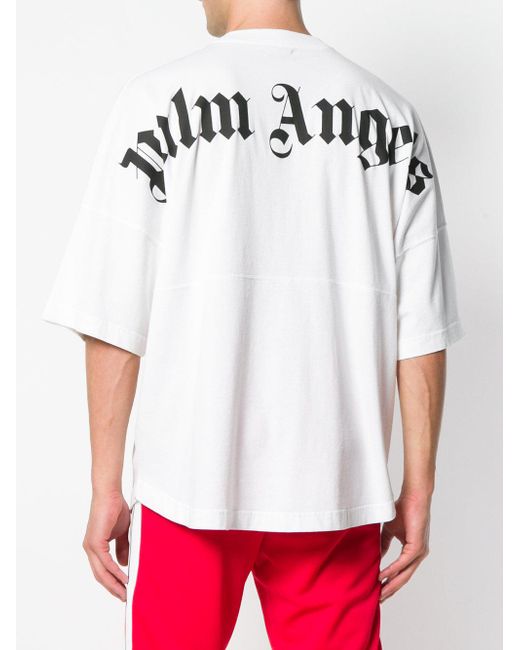 Palm Angels Oversized Logo T-shirt in White for Men | Lyst