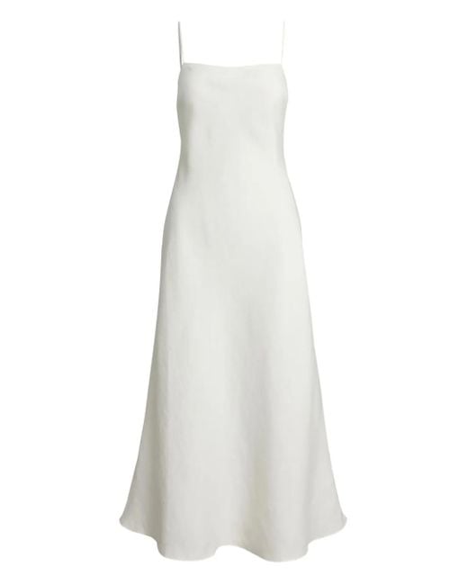 Polo Ralph Lauren White Sleeveless Linen Midi Dress