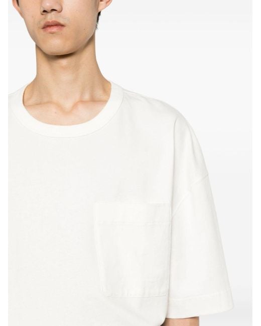 Lemaire White Chest-Pocket Jersey T-Shirt for men