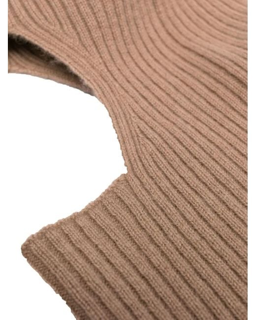 Max Mara Natural Cagoule En Maille Nervurée