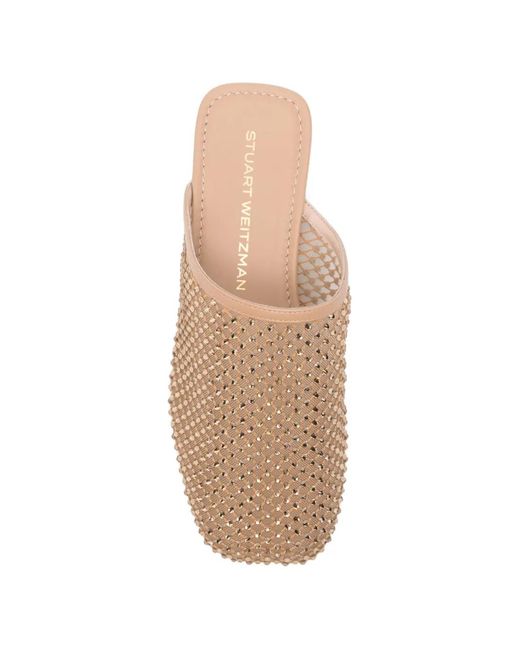 Stuart Weitzman Pink Bareitall Studded Mules