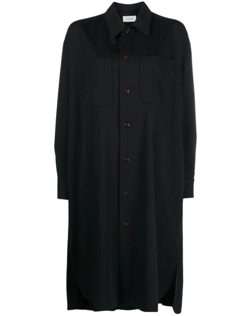 Lemaire Black Long-Sleeve Shirt Dress