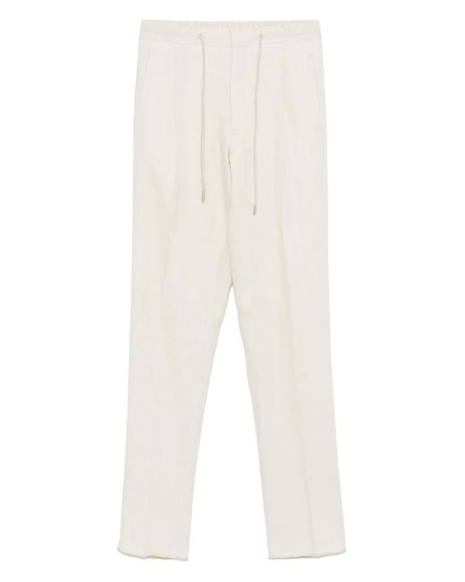 Lardini White Linen Trousers for men