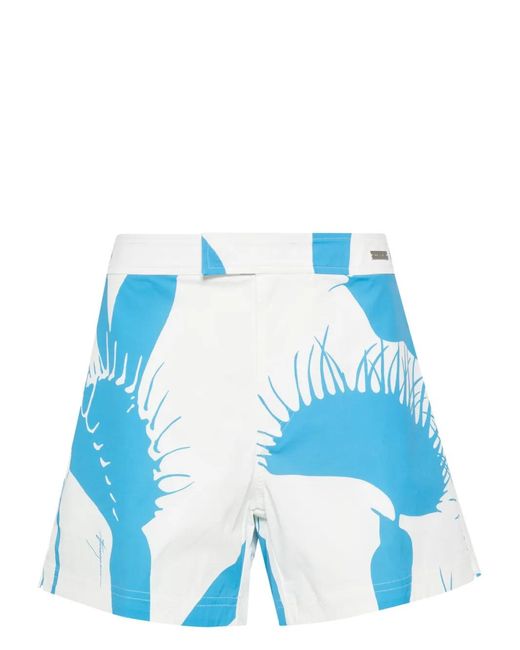 Ferragamo Blue Venus-Print Swim Shorts for men