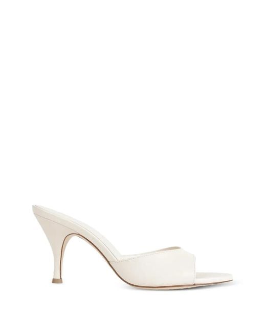 Aeyde White Samia Stiletto Sandals