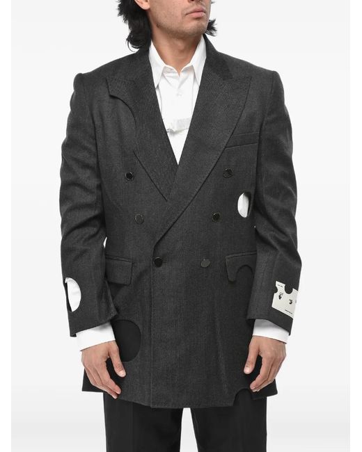 Off-White c/o Virgil Abloh Black Meteor Cut-Out Double-Breasted Blazer for men