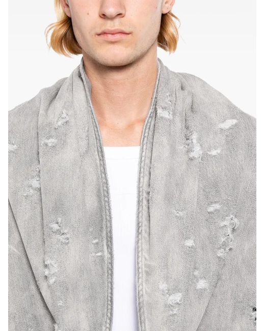 Julius Gray Distressed Sleeveless Coat for men