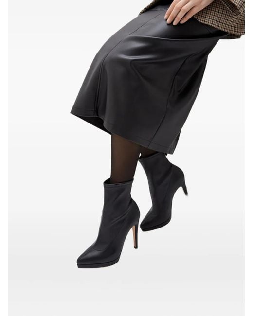 Casadei Black 100Mm Leather Ankle Boots