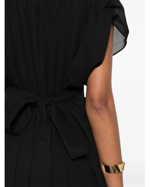 Fabiana Filippi Black V-Necked Midi Dress