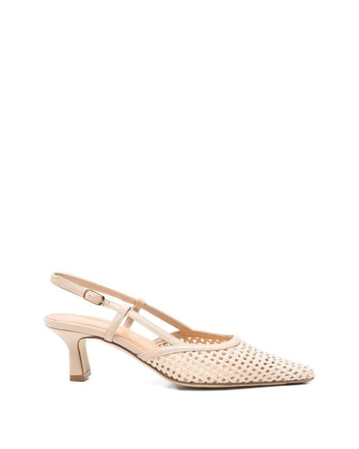 Julie Dee Pink Woven Slingback Pumps