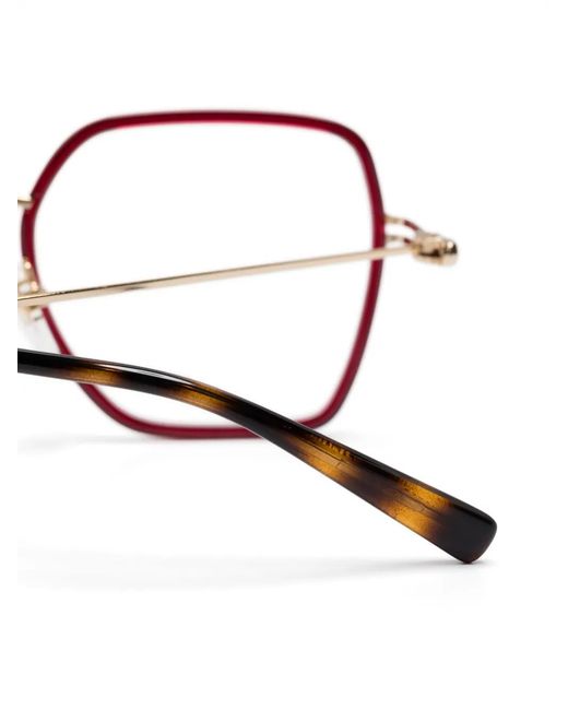 Gucci Red Square-Frame Glasses