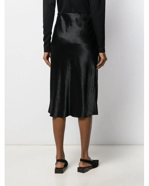 Vince Black High-Waisted Midi Skirt
