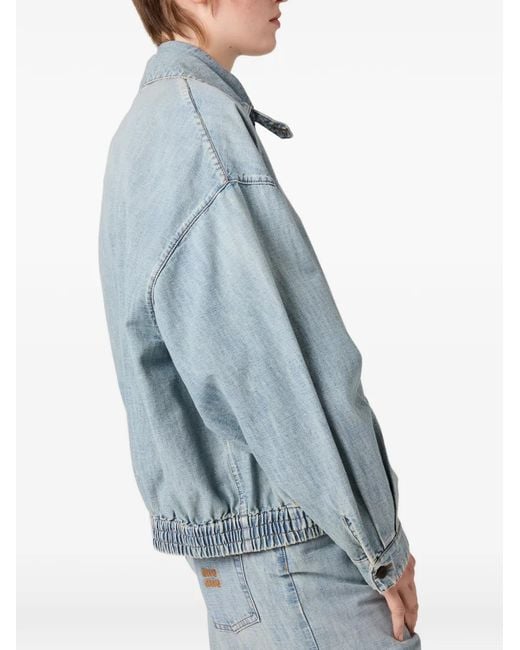 Miu Miu Blue Chambray Blouson Jacket