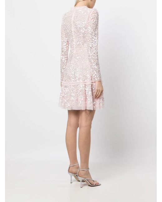 Needle & Thread Pink Skaterkleid Mit Pailletten