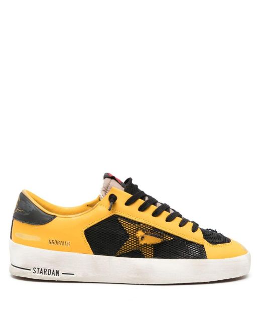 Golden Goose Deluxe Brand Yellow Stardan Low-top Leather Sneakers for men