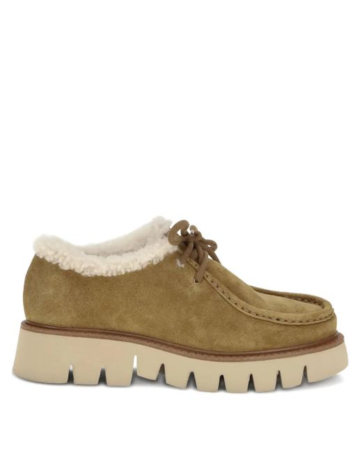 Pedro Garcia Lace-up Shearling Sneakers Brown