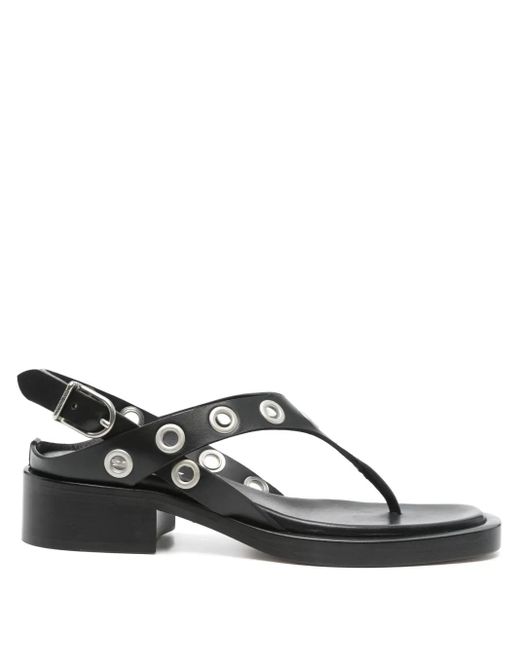 DURAZZI MILANO Black 35Mm Eyelet-Detail Sandals