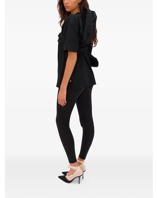 Area Black Taffeta-Knot T-Shirt