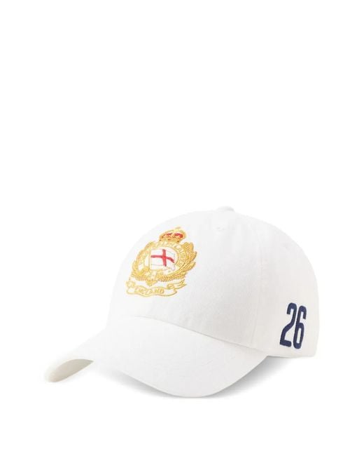 Polo Ralph Lauren White Embroidered-Crest Baseball Cap for men