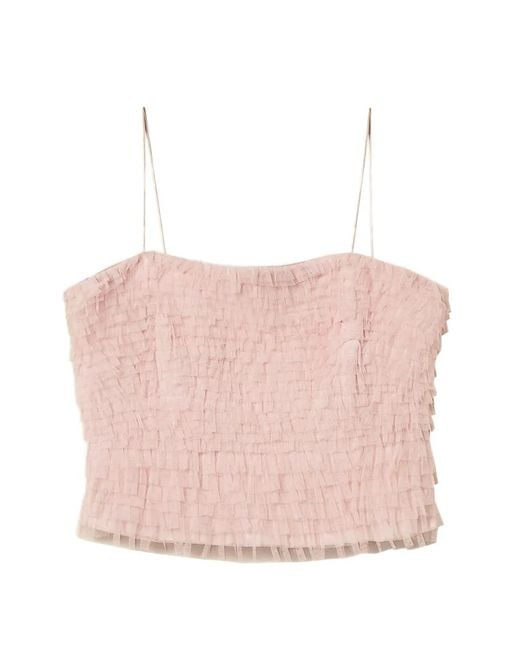 Twinset Pink Ruffle-Detail Top