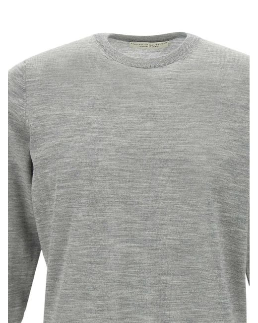 FILIPPO DE LAURENTIIS Gray Merino Wool Sweater for men