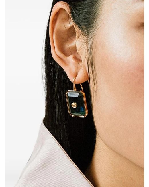 Lizzie Fortunato Black Tile Topaz Earrings