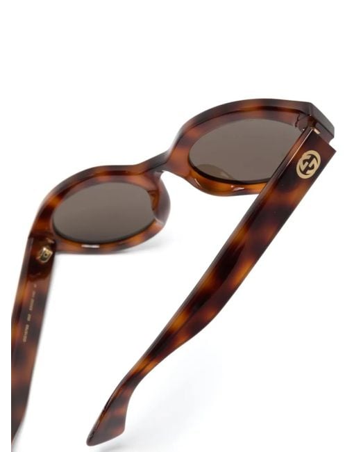 Gucci Brown Oval-Frame Sunglasses