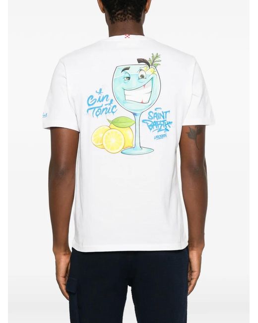 Mc2 Saint Barth White Graphic-Print T-Shirt for men