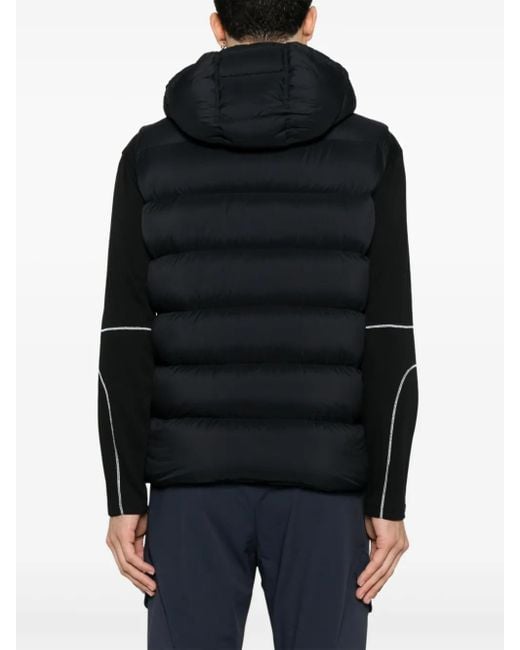 Herno Black Quilted Puffer Vest With High Collar for men