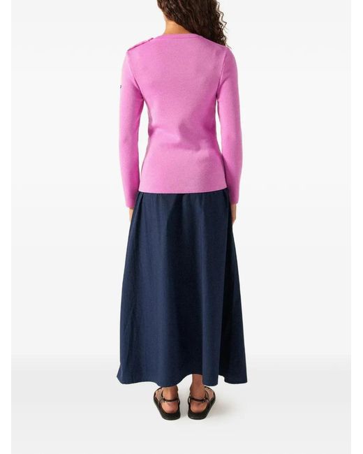 Saint James Blue Marée Button-Detail Sweater
