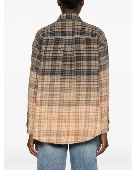 R13 Natural Long-Sleeve Checked Shirt