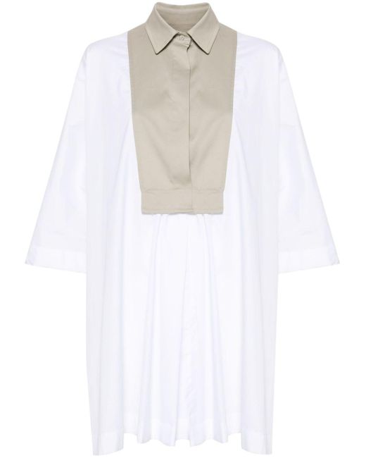 Max Mara White Panelled-design Cotton Dress