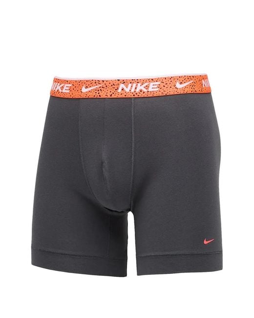 Nike Gray Dri-Fit Essential Logo-Detail Boxers (Set Of Three) for men