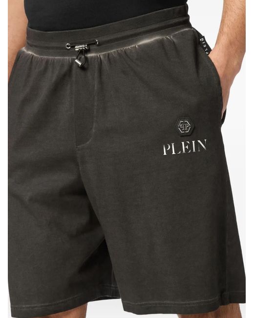 Philipp Plein Basic Plein Old Dye Shorts in het Gray voor heren