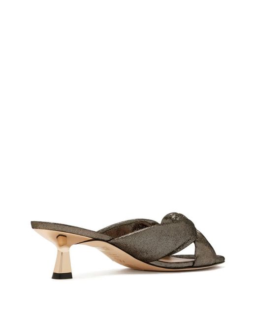 Stuart Weitzman Metallic Knot-Upper Heeled Sandals